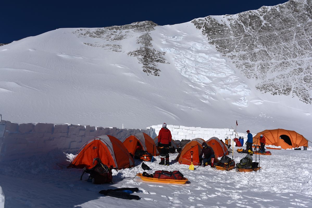 08 Mount Vinson Low Camp Tents Surrounded By Ice Walls